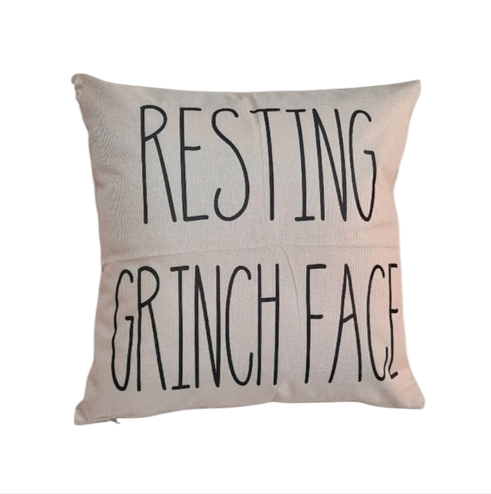 New 💚 GRINCH 🖤❤️ Decorative Pillow Case + Insert